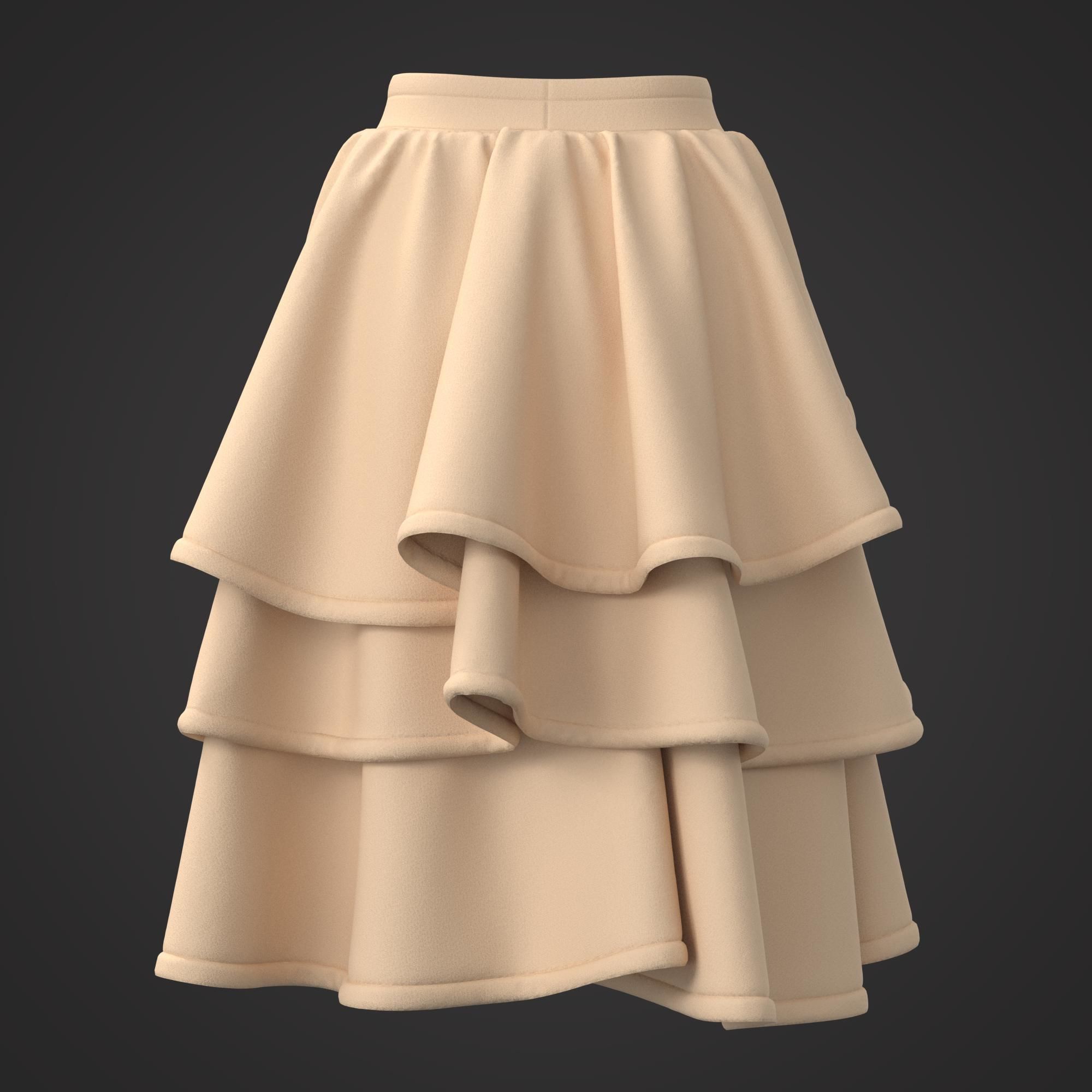10 Women Skirt  3D model_15