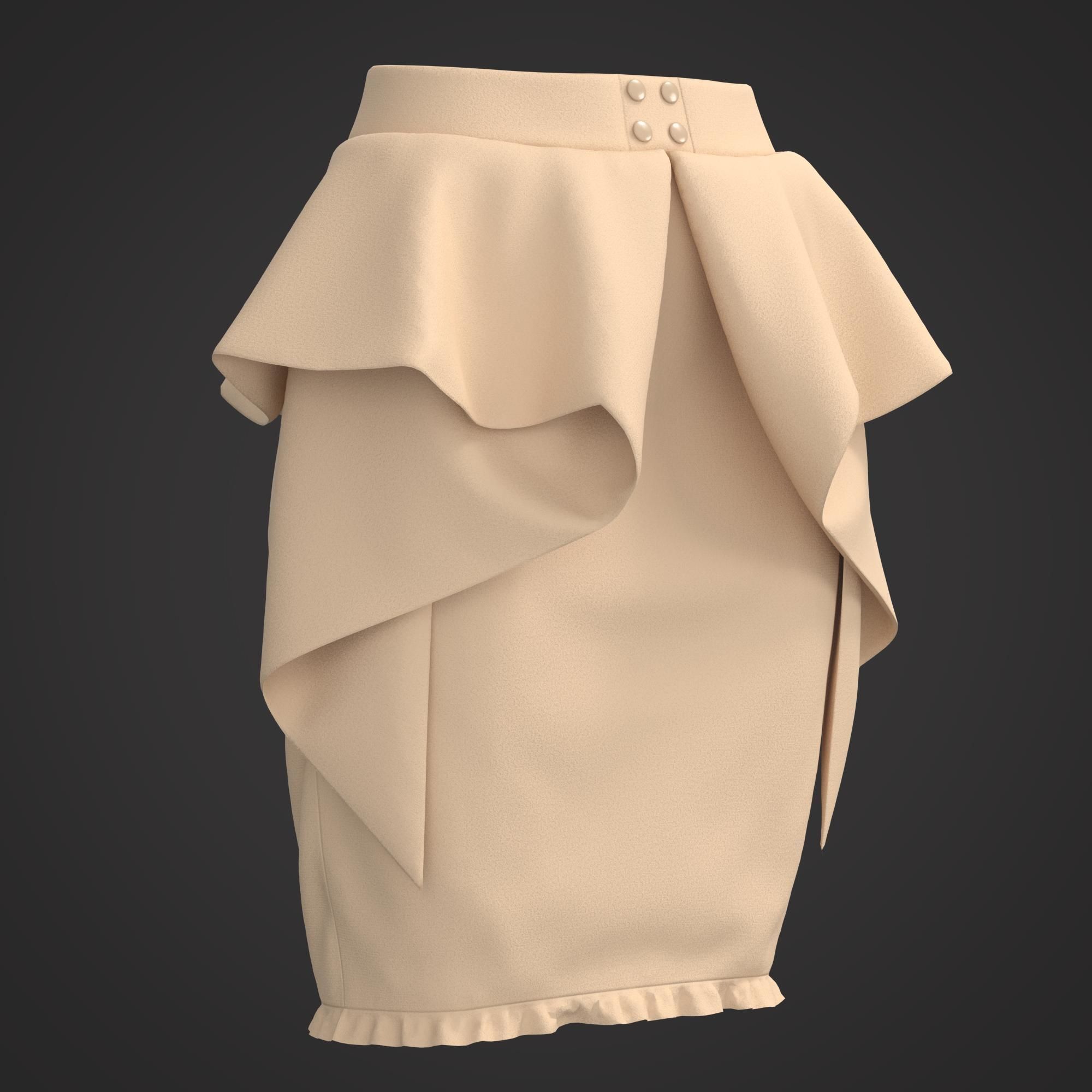 10 Women Skirt  3D model_22