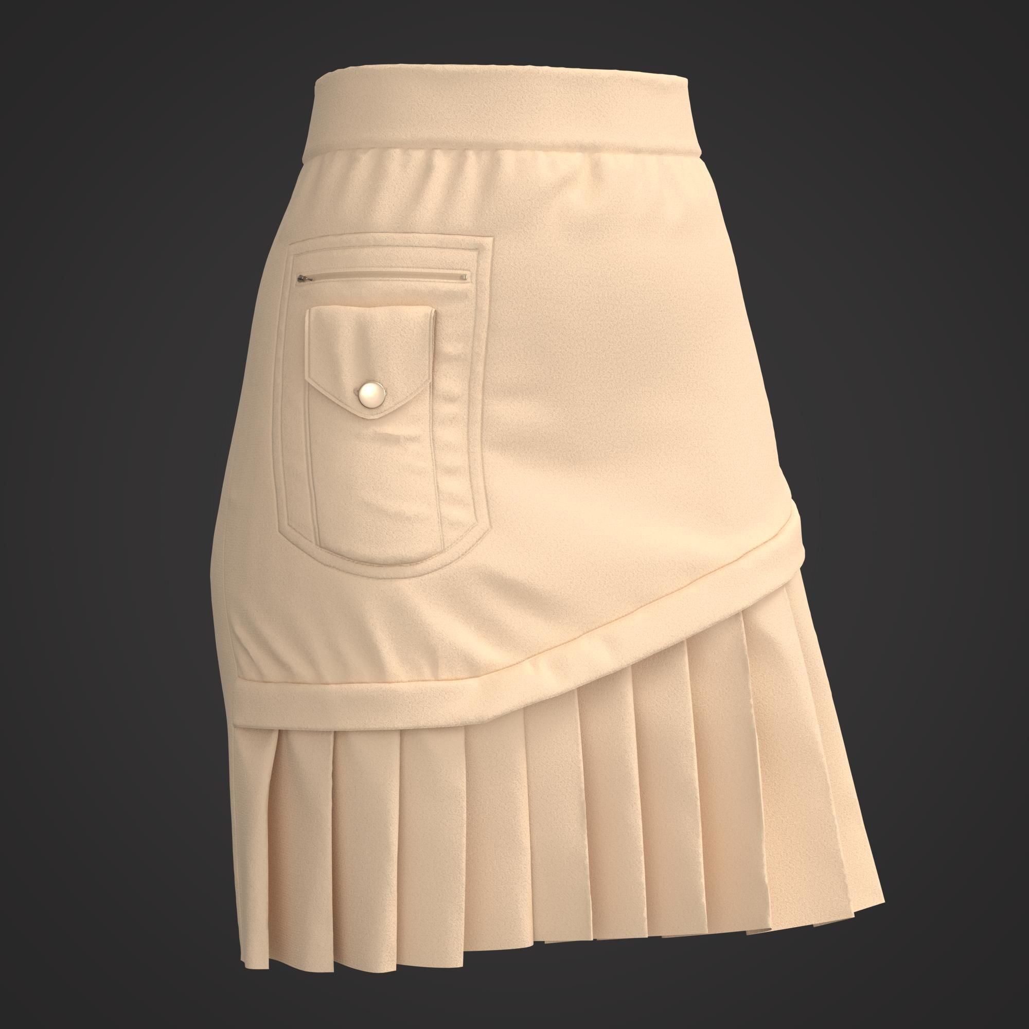 10 Women Skirt  3D model_3