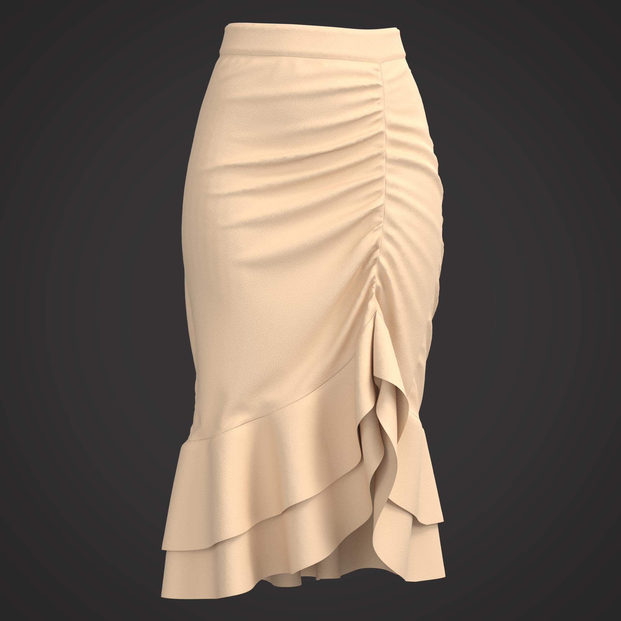 10 Women Skirt  3D model_9
