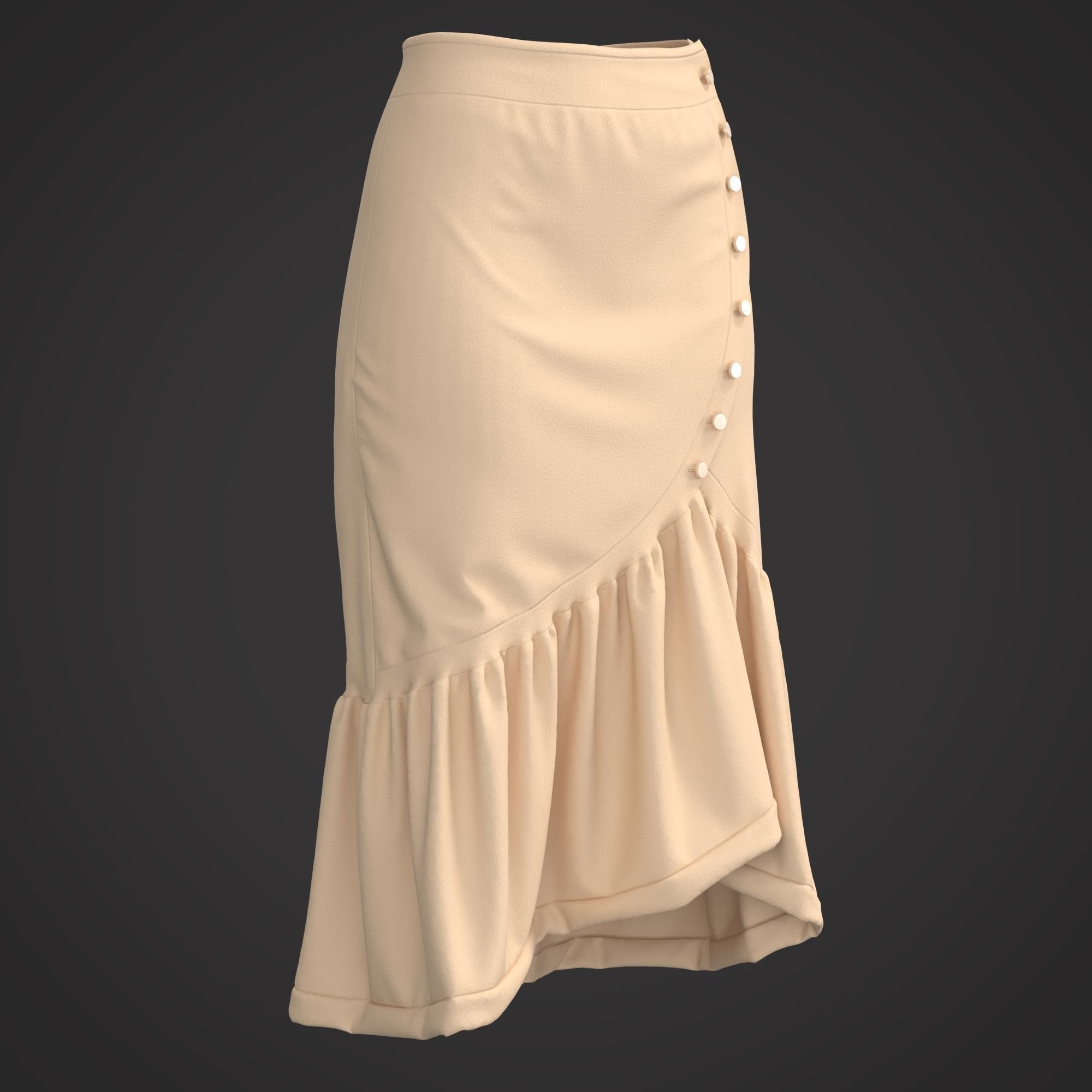 10 Women Skirt  3D model_6