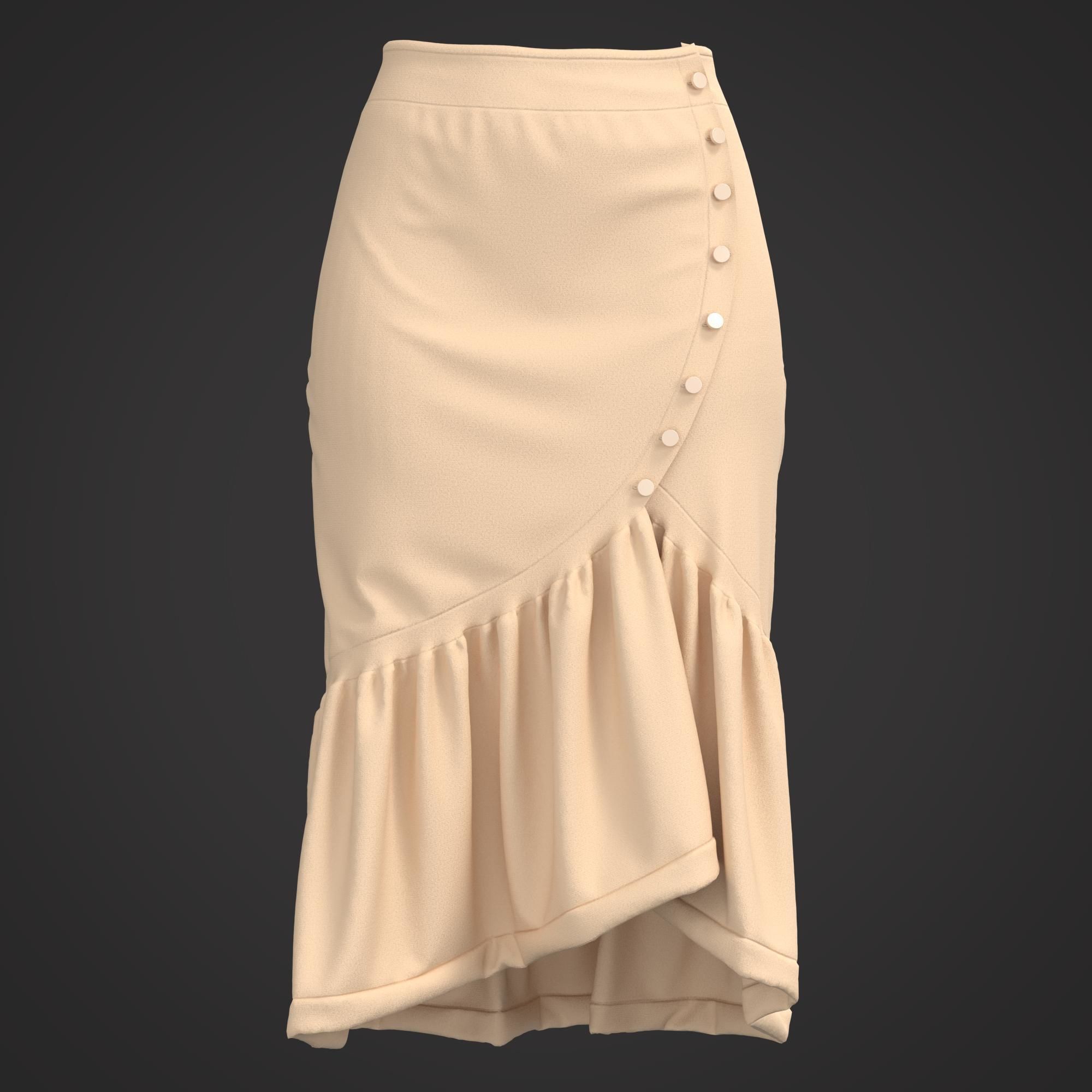 10 Women Skirt  3D model_5