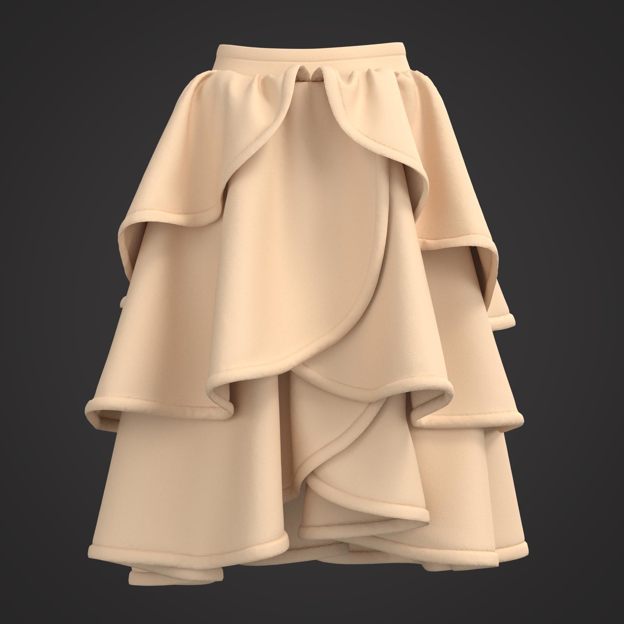 10 Women Skirt  3D model_13