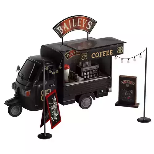 Food truck coffee set 4 3D model