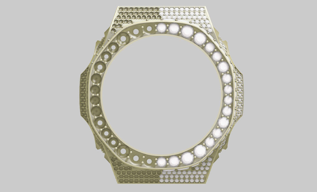 Full pave diamond Case for GA2100 3D print model 3D print model_2