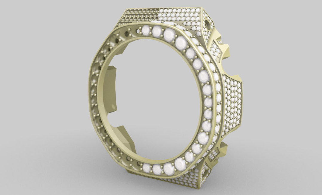 Full pave diamond Case for GA2100 3D print model 3D print model_1