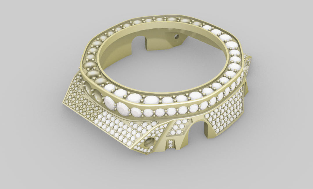 Full pave diamond Case for GA2100 3D print model 3D print model_3