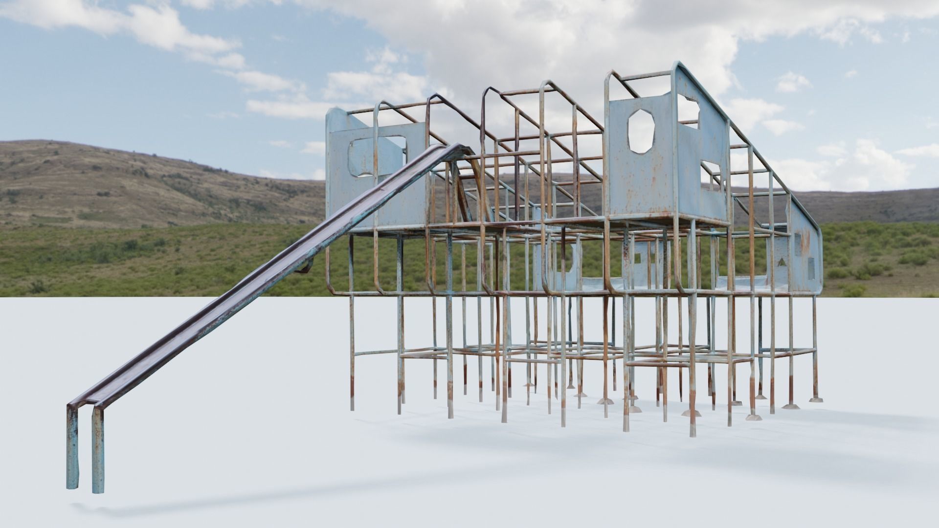 Jungle Gym - Slider Low-poly 3D model_3