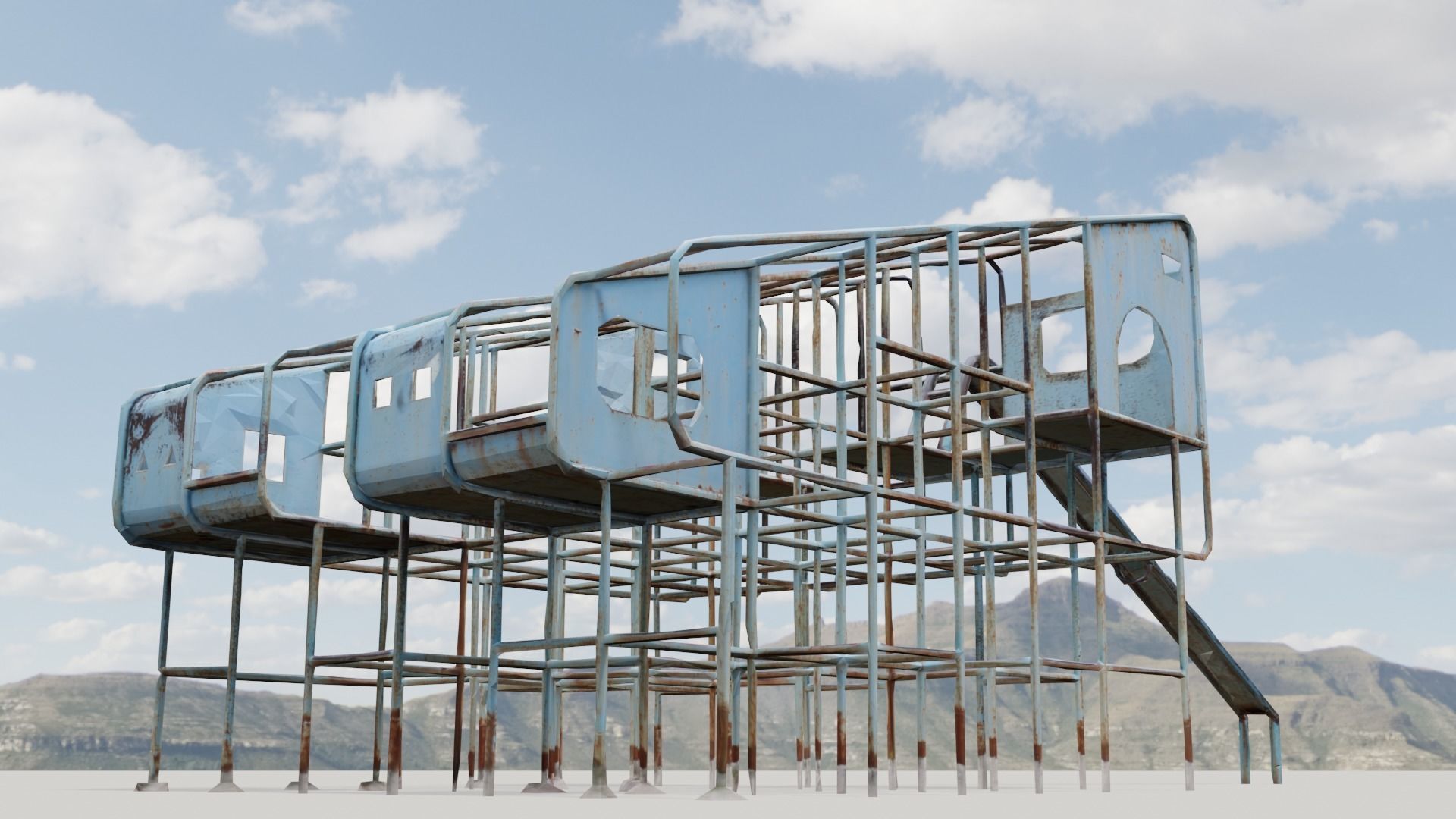 Jungle Gym - Slider Low-poly 3D model_1