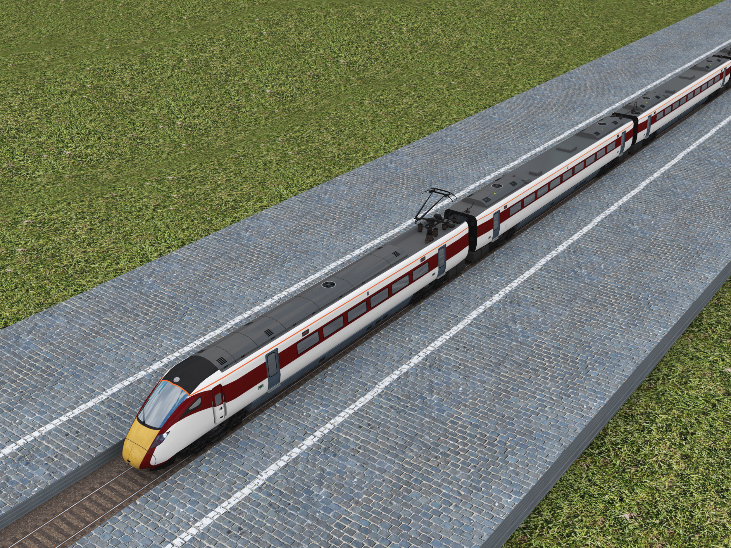 Lowpoly Train 9 high speed Low-poly 3D model_6