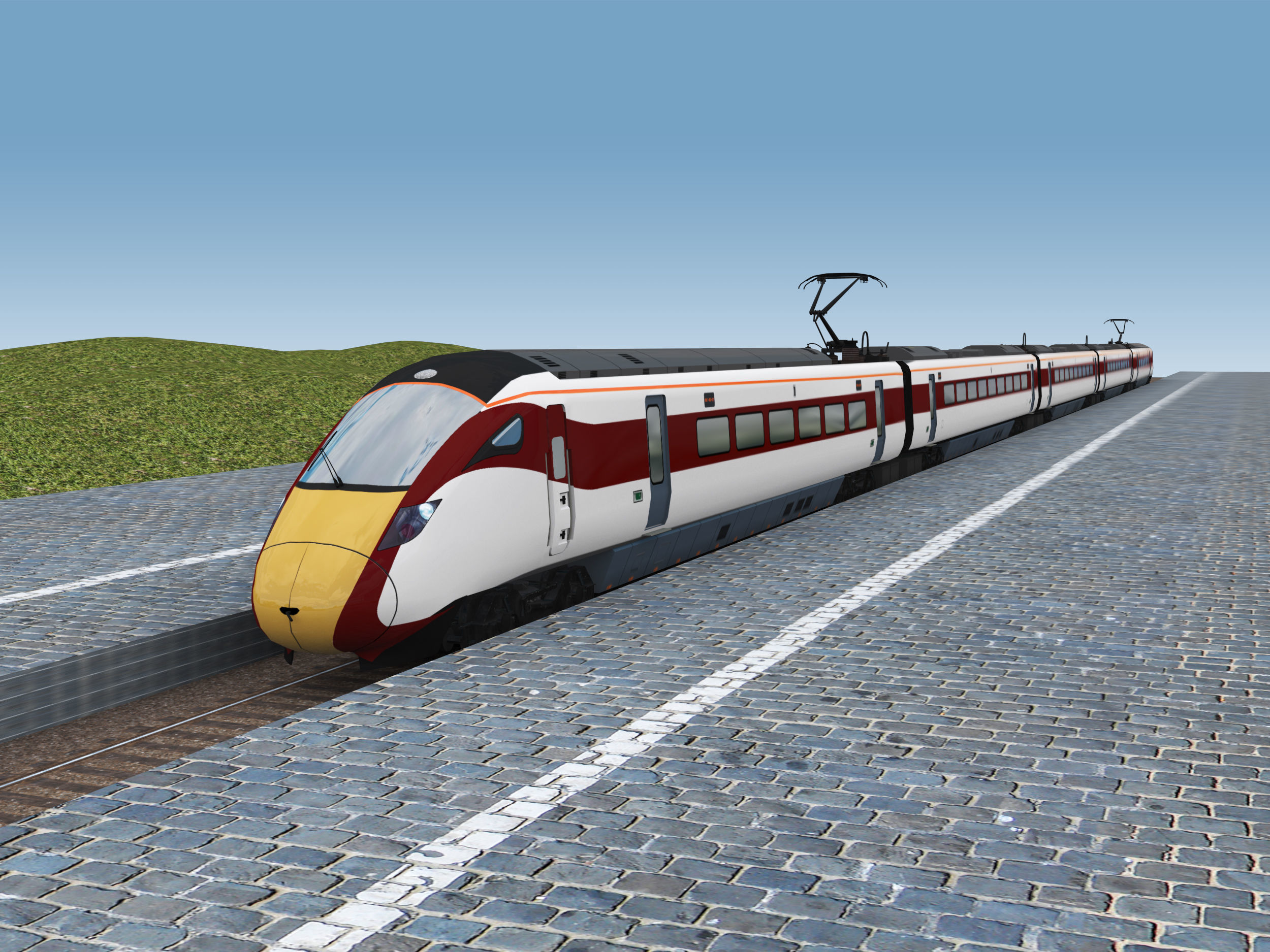 Lowpoly Train 9 high speed Low-poly 3D model_5