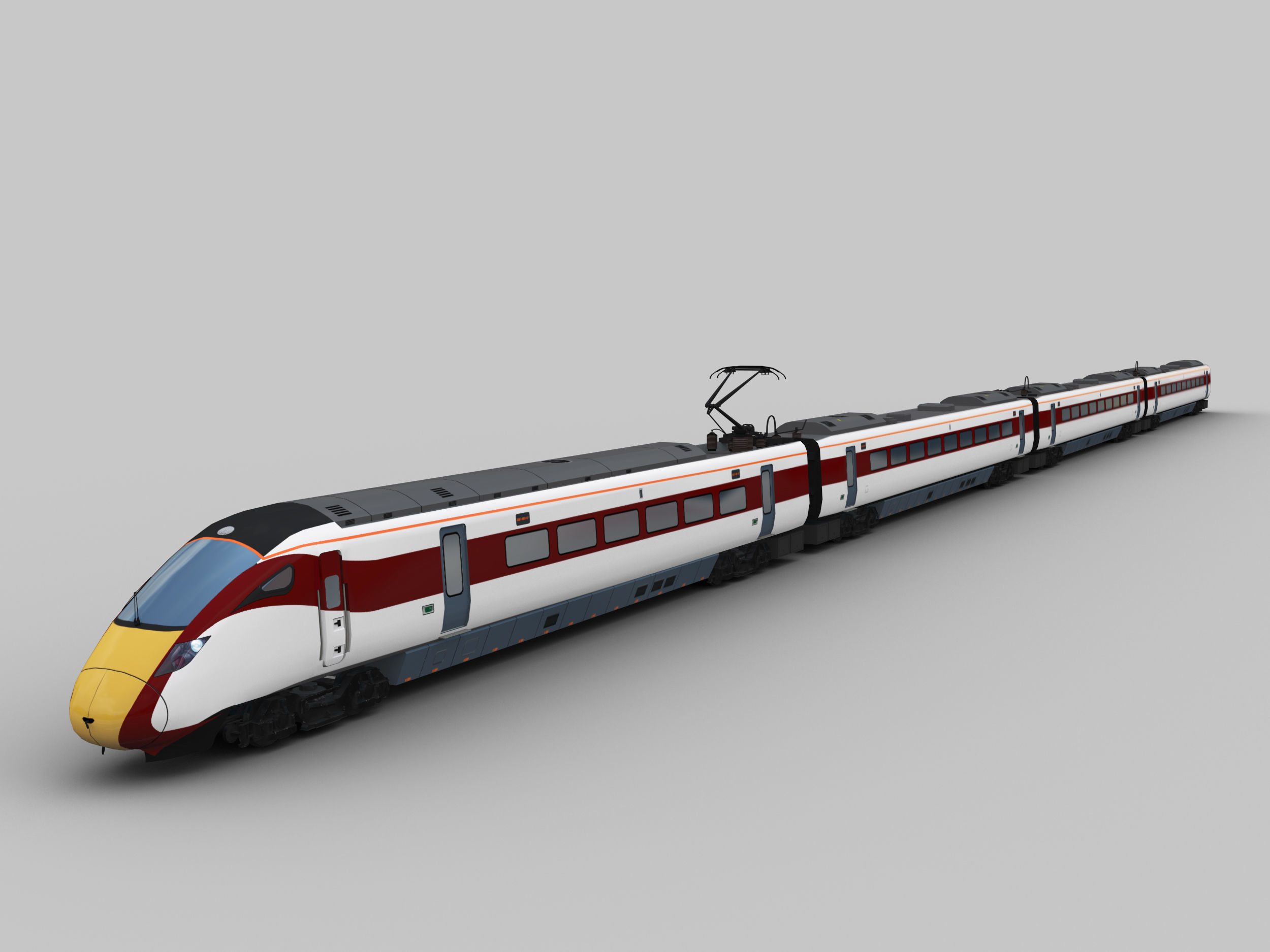 Lowpoly Train 9 high speed Low-poly 3D model_2