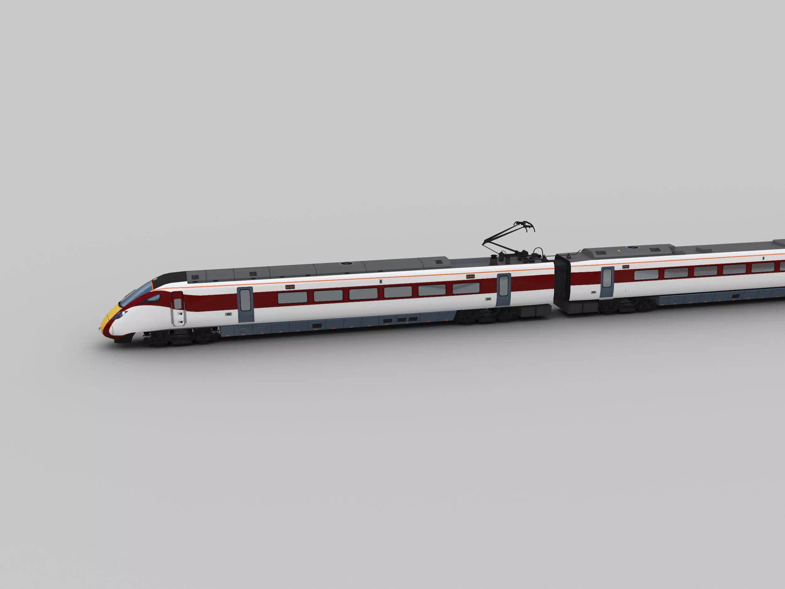 Lowpoly Train 9 high speed Low-poly 3D model_0