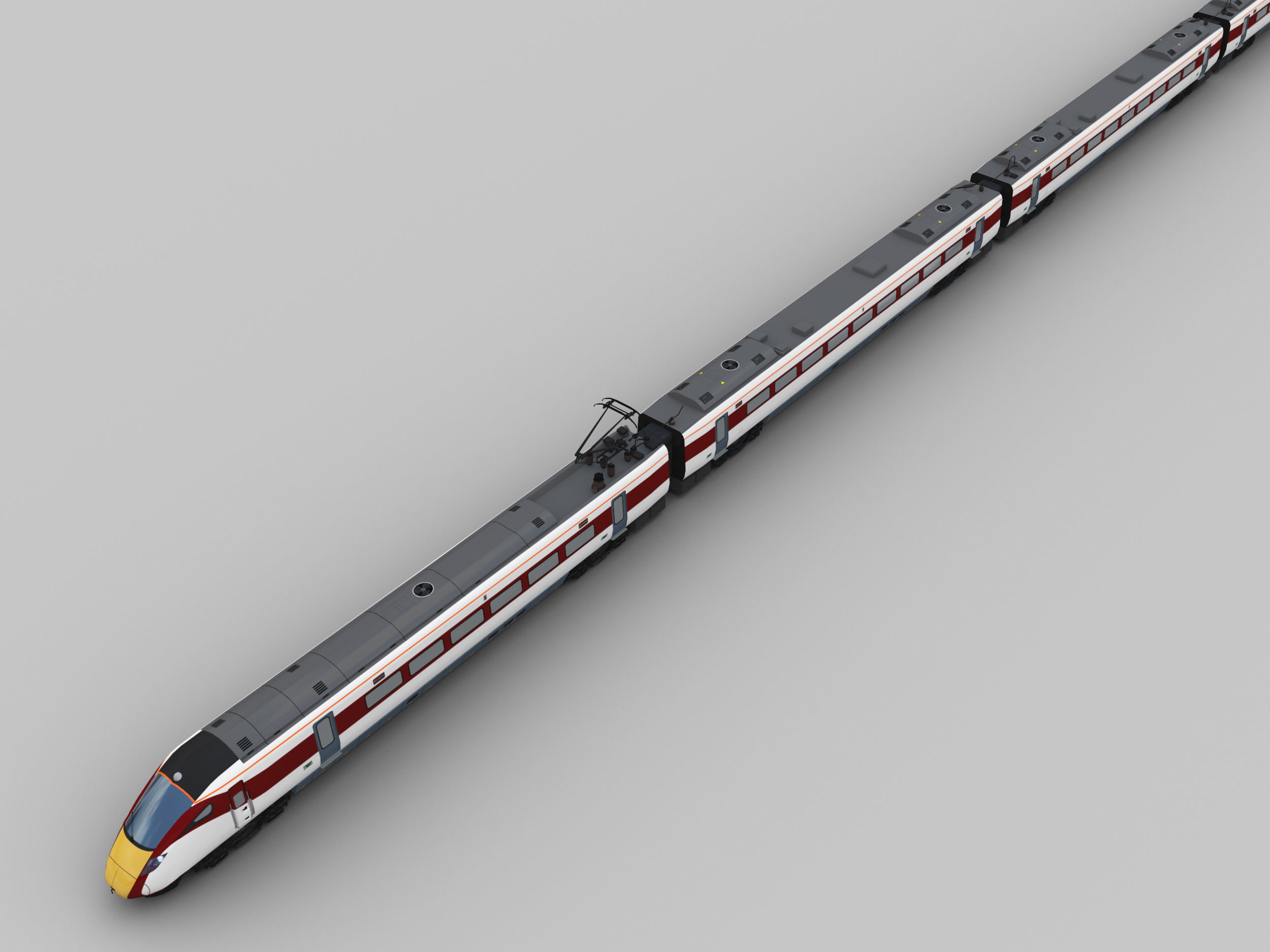Lowpoly Train 9 high speed Low-poly 3D model_3