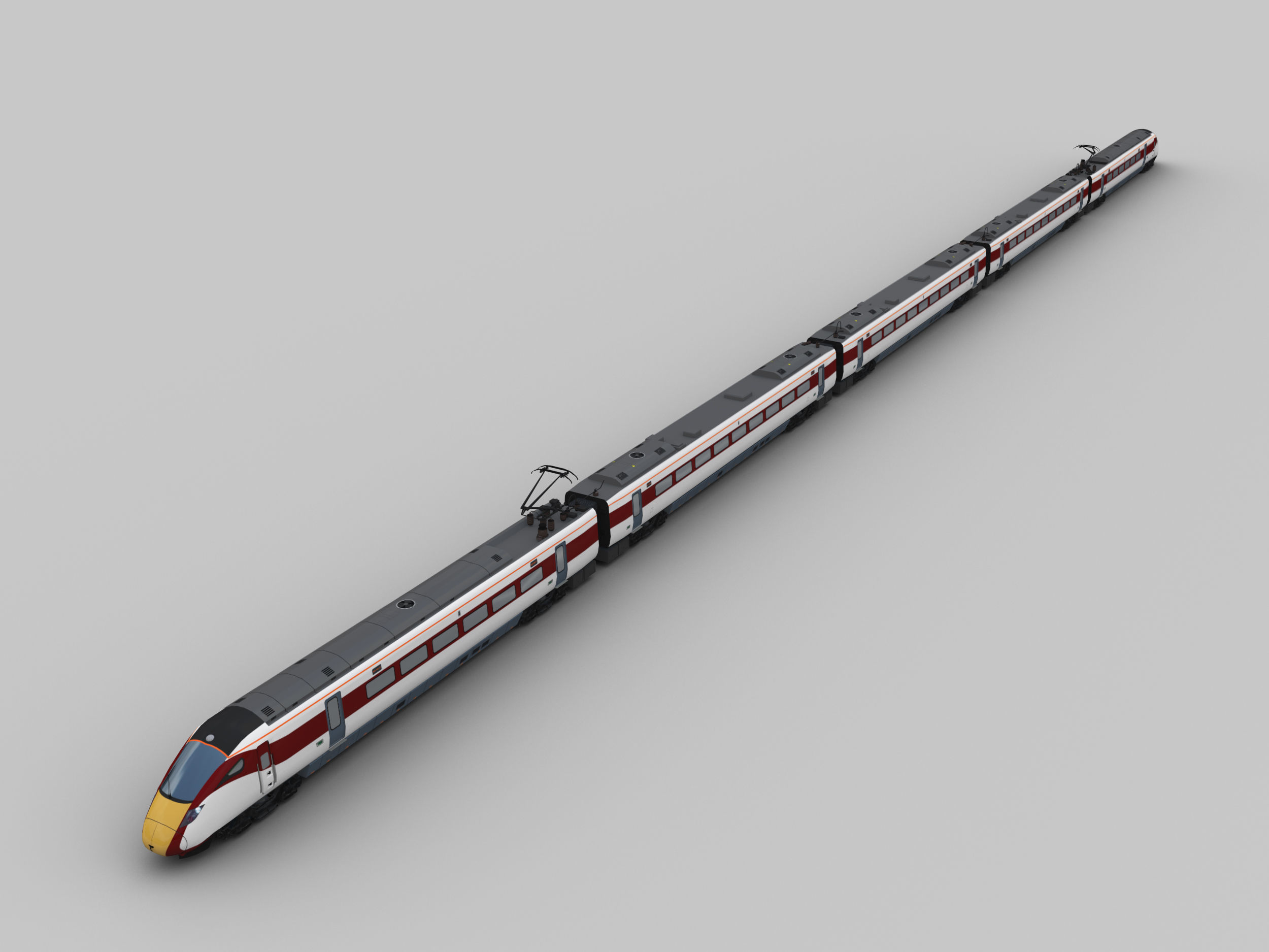 Lowpoly Train 9 high speed Low-poly 3D model_4
