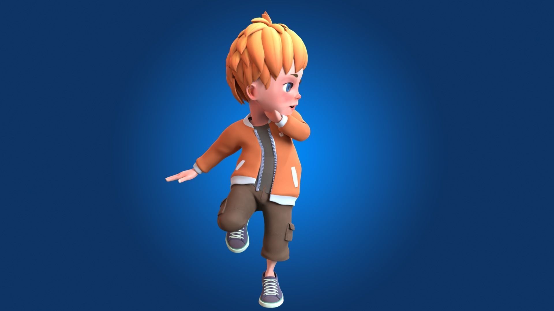 Karton Rigged 3D model cartoon Boy Rigged 3D model VR / AR / low-poly rigged animated ...