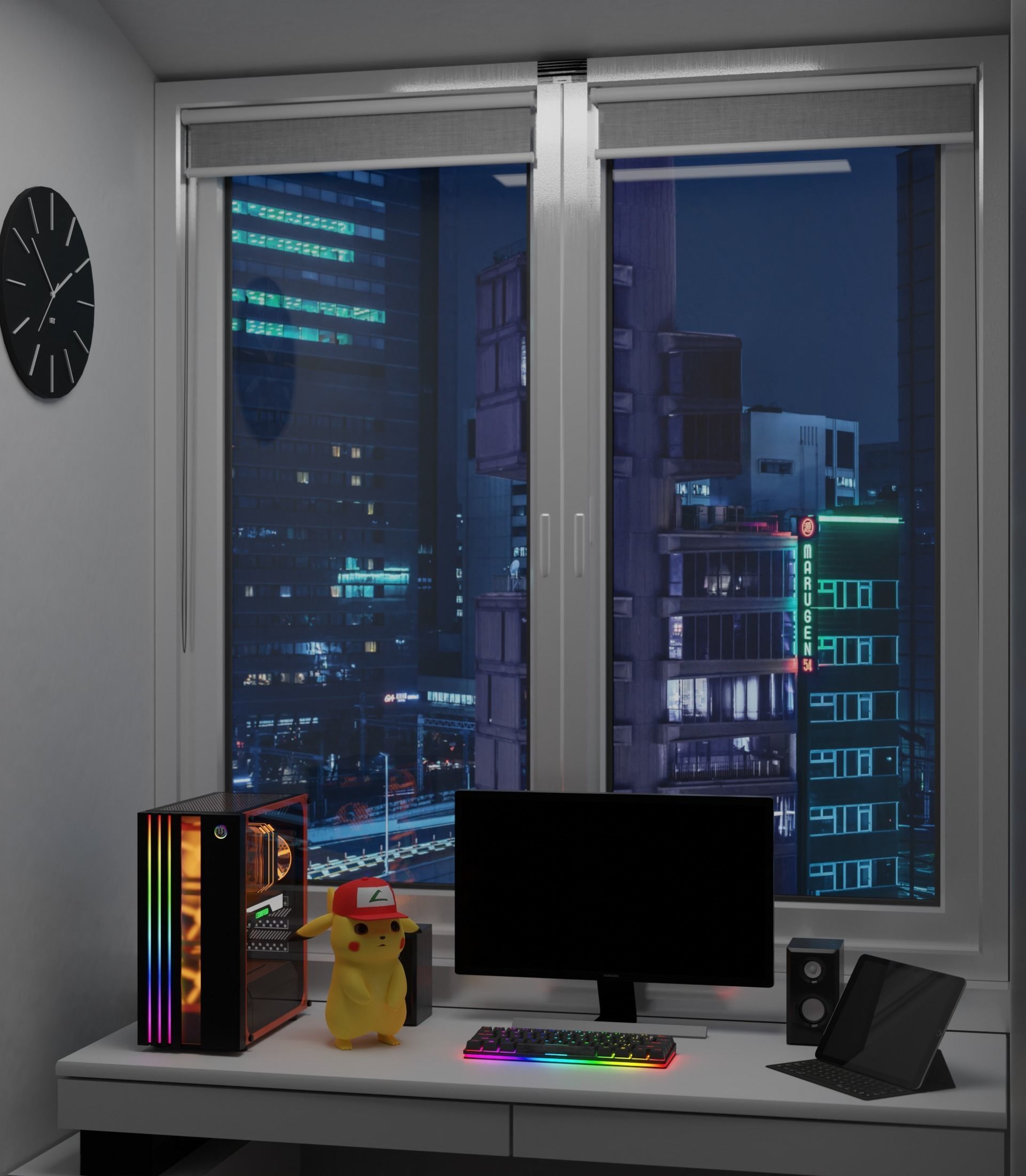 Pikachu with cap Low-poly 3D model_1