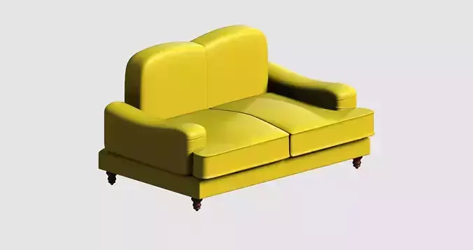 Yellow modern basic sofa
