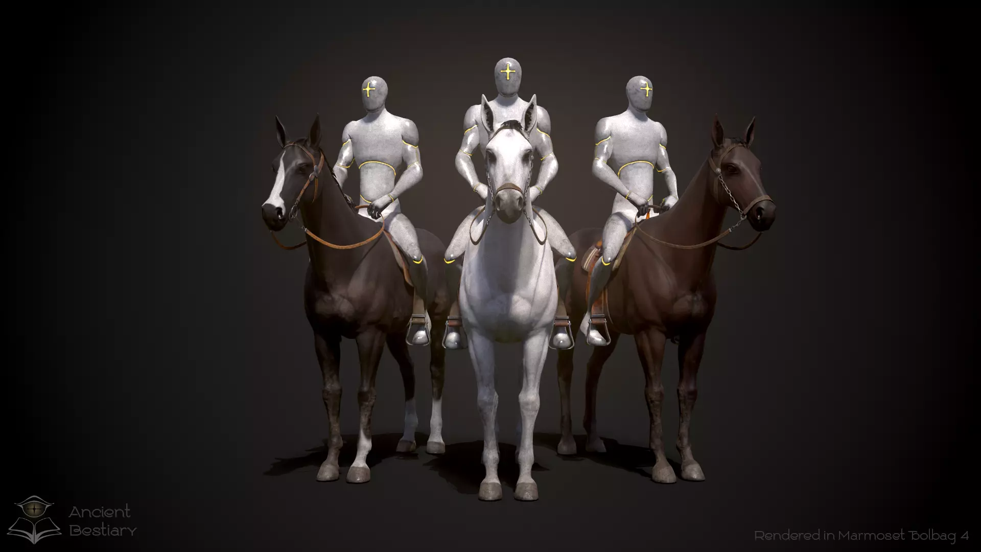 Classic Horse Animated Asset Low-poly 3D model_0