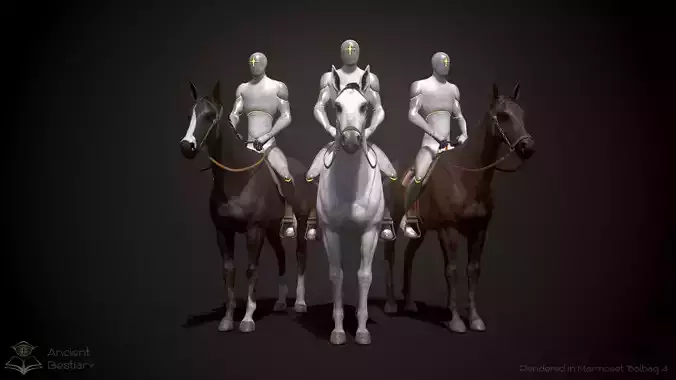 Classic Horse Animated Asset Low-poly 3D model