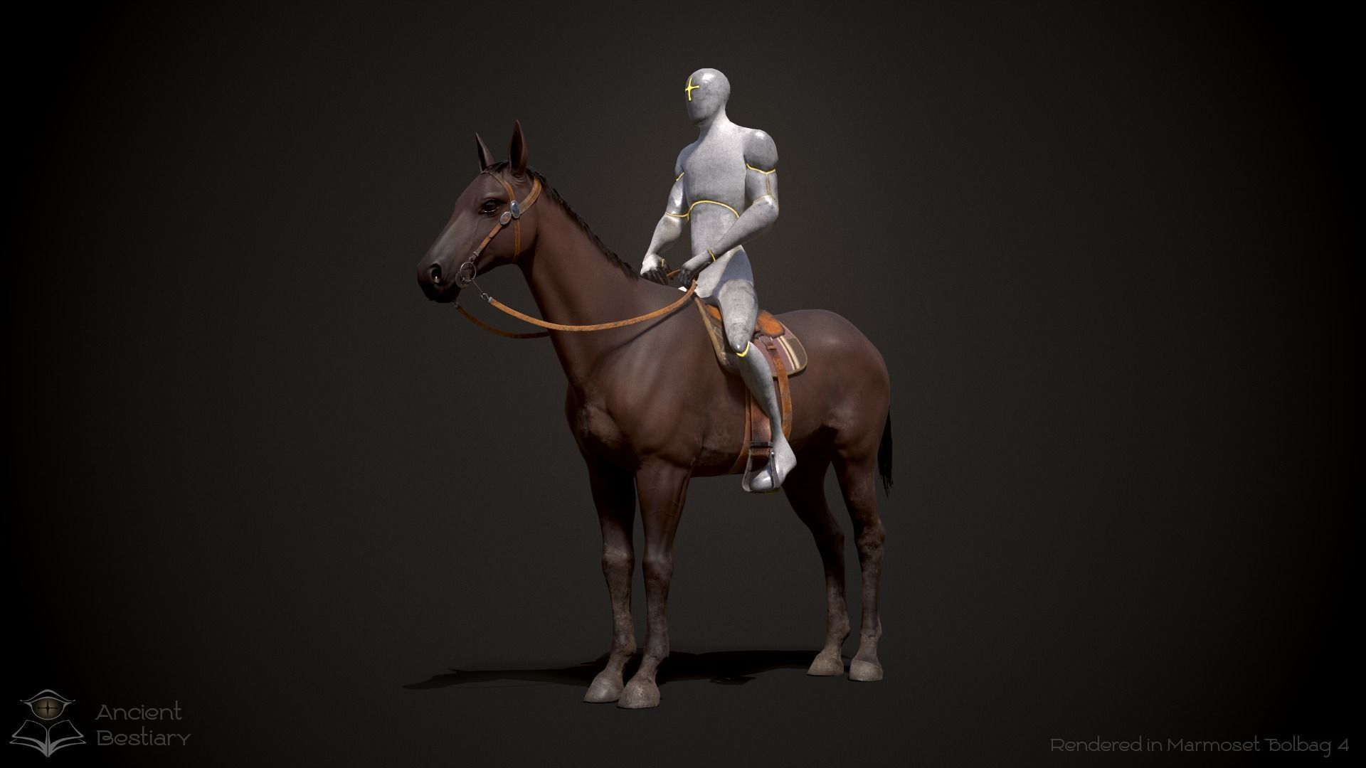 Classic Horse Animated Asset Low-poly 3D model_6