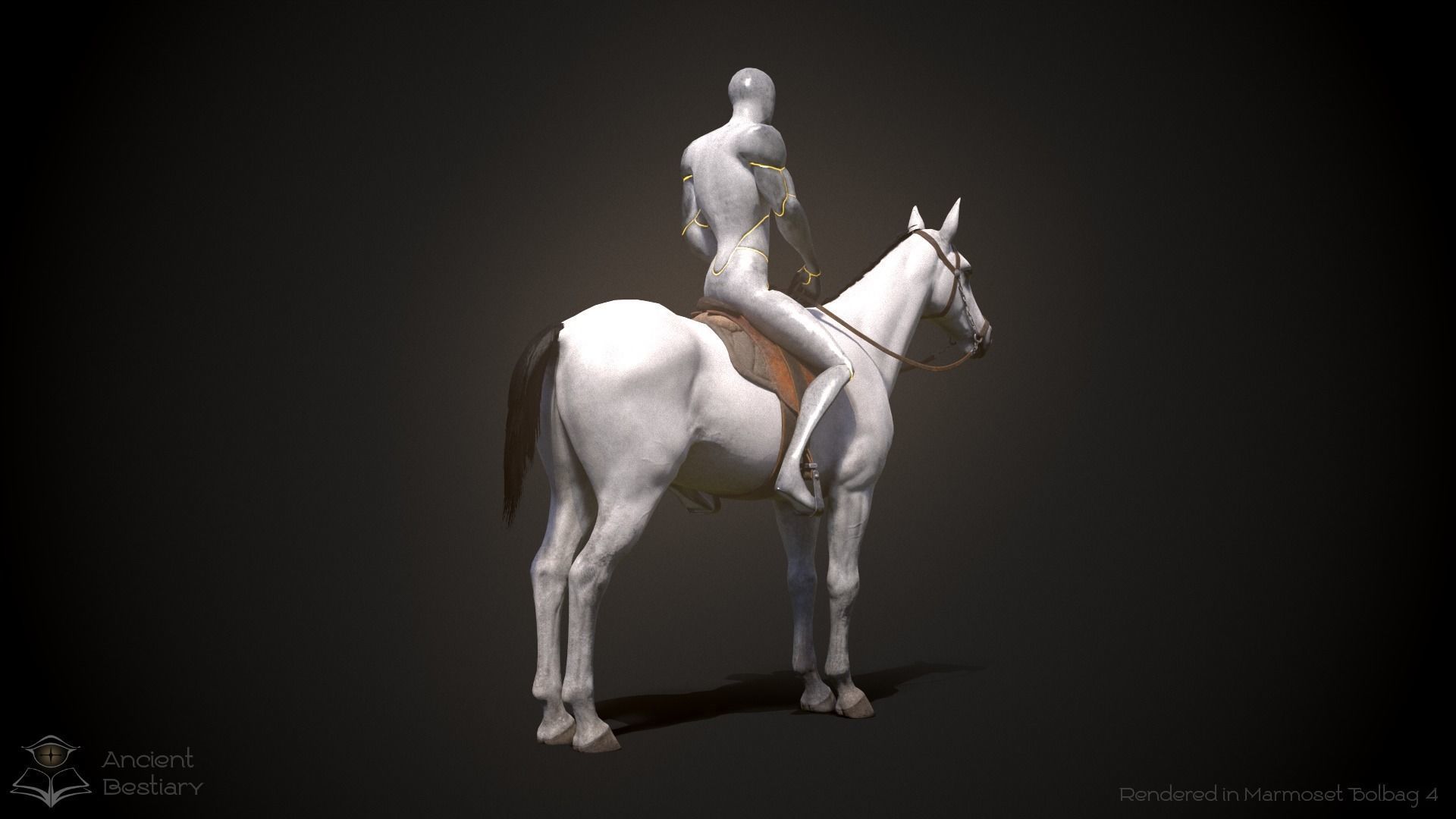 Classic Horse Animated Asset Low-poly 3D model_11