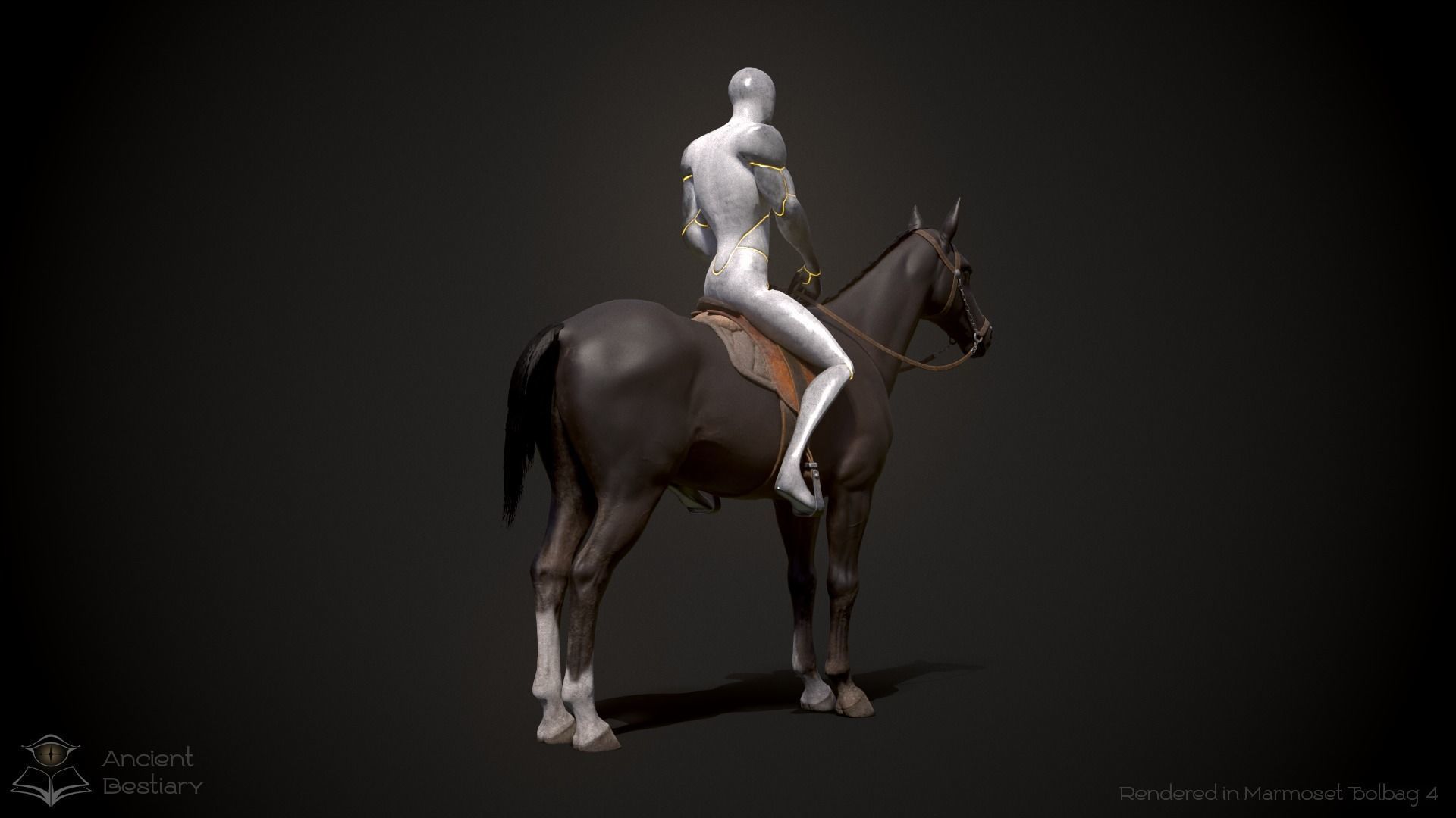 Classic Horse Animated Asset Low-poly 3D model_3