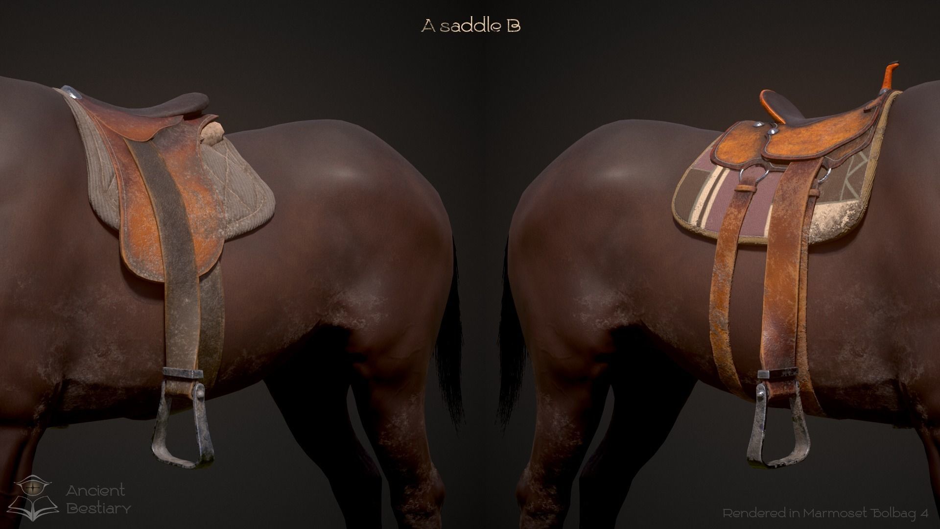 Classic Horse Animated Asset Low-poly 3D model_18