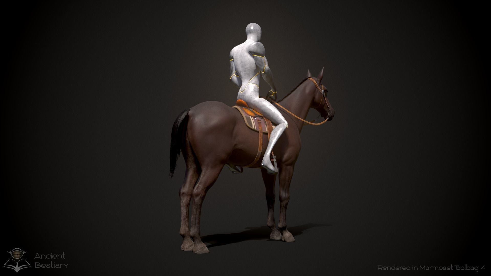 Classic Horse Animated Asset Low-poly 3D model_7