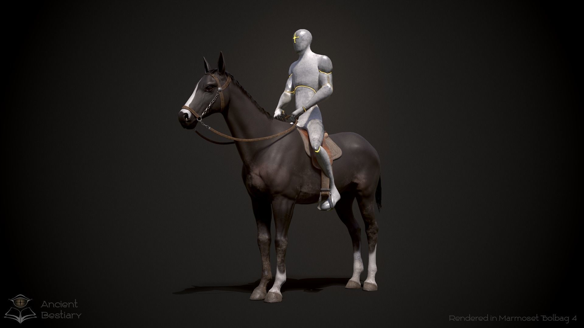 Classic Horse Animated Asset Low-poly 3D model_2