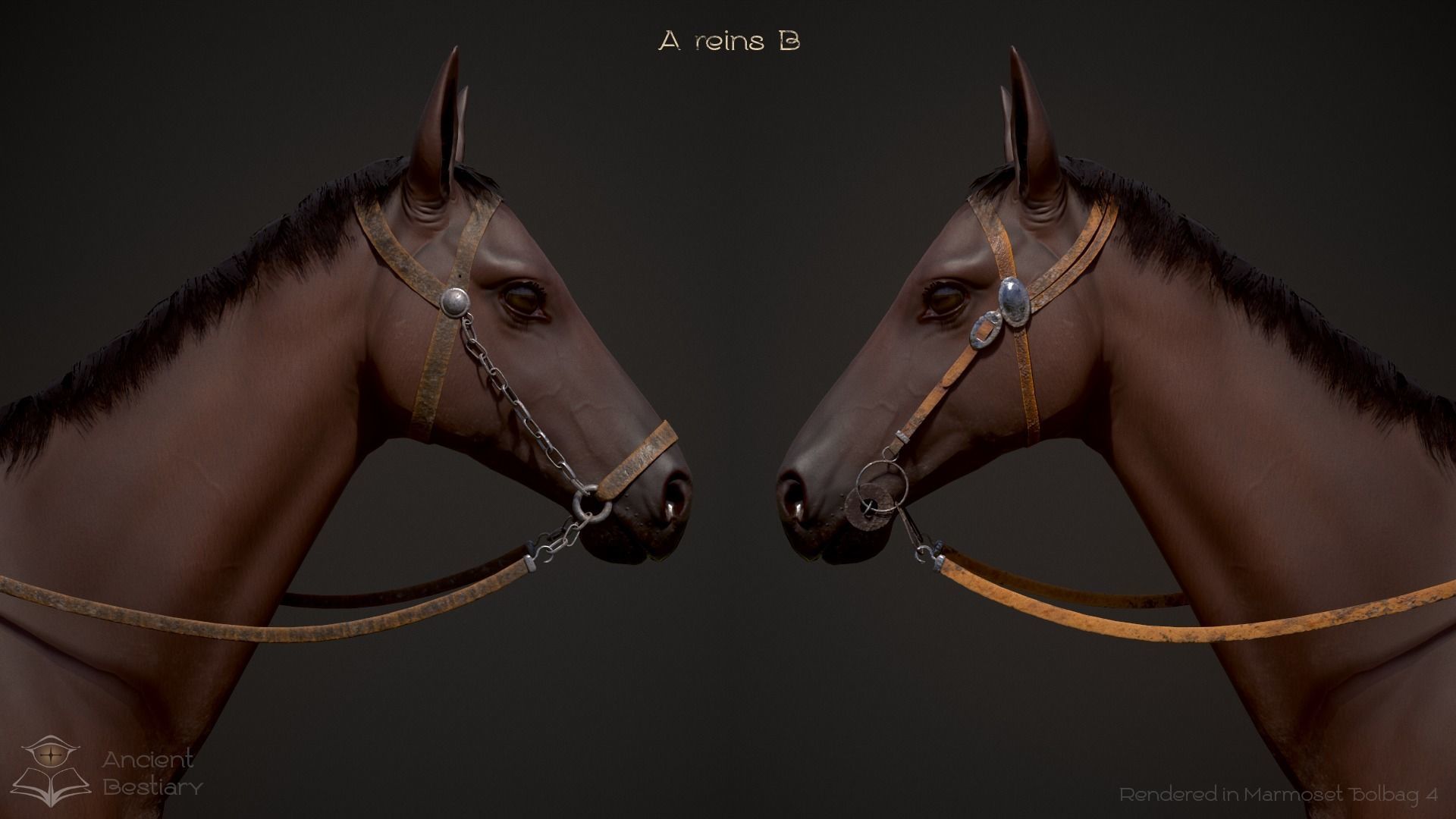 Classic Horse Animated Asset Low-poly 3D model_17