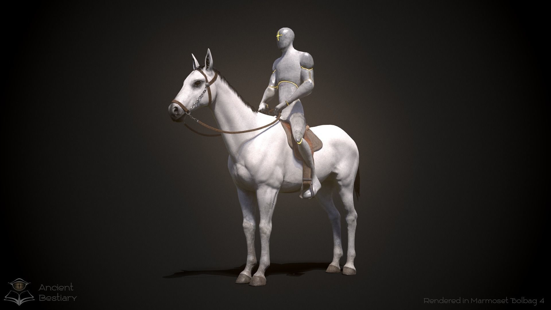 Classic Horse Animated Asset Low-poly 3D model_10