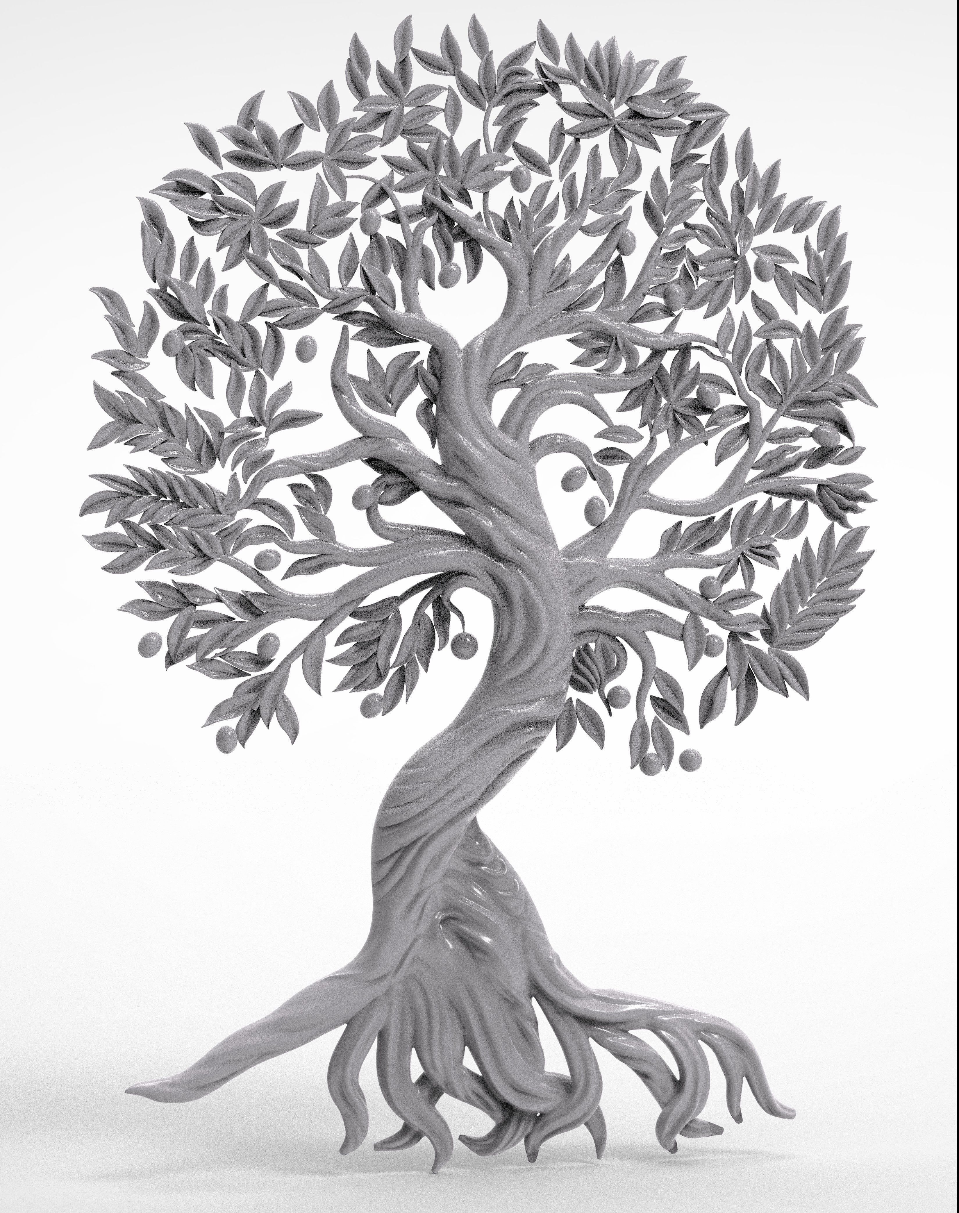 Tree relief 3D model_1