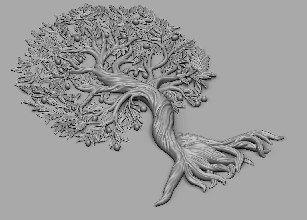 Tree relief 3D model_4