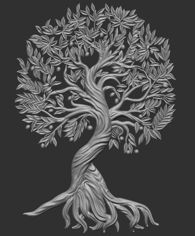 Tree relief 3D model_2