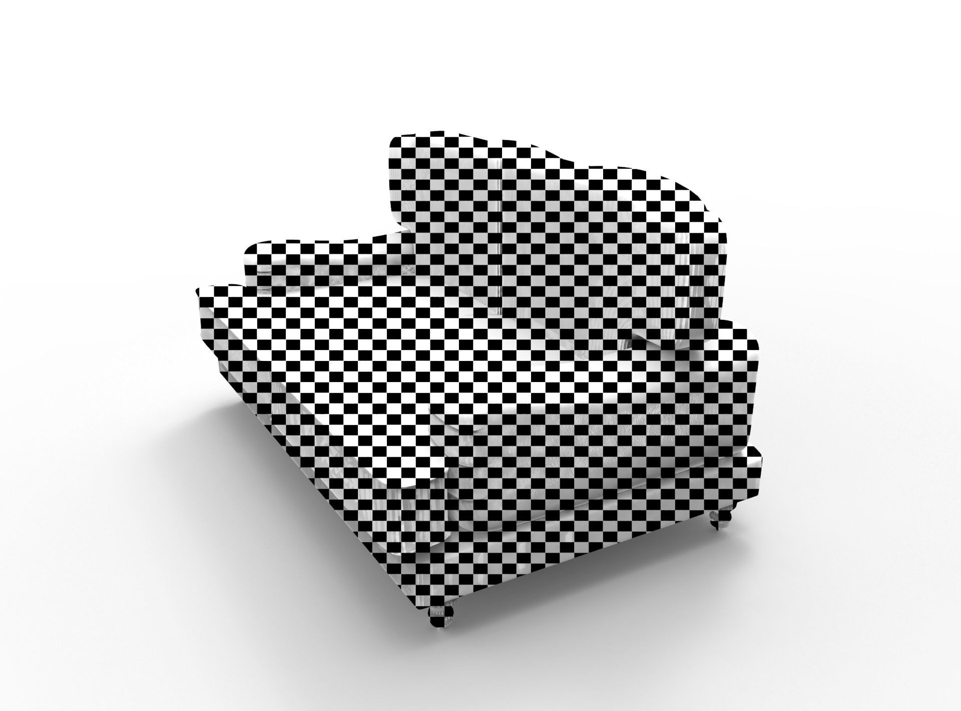 Green modern basic sofa 3D model_7