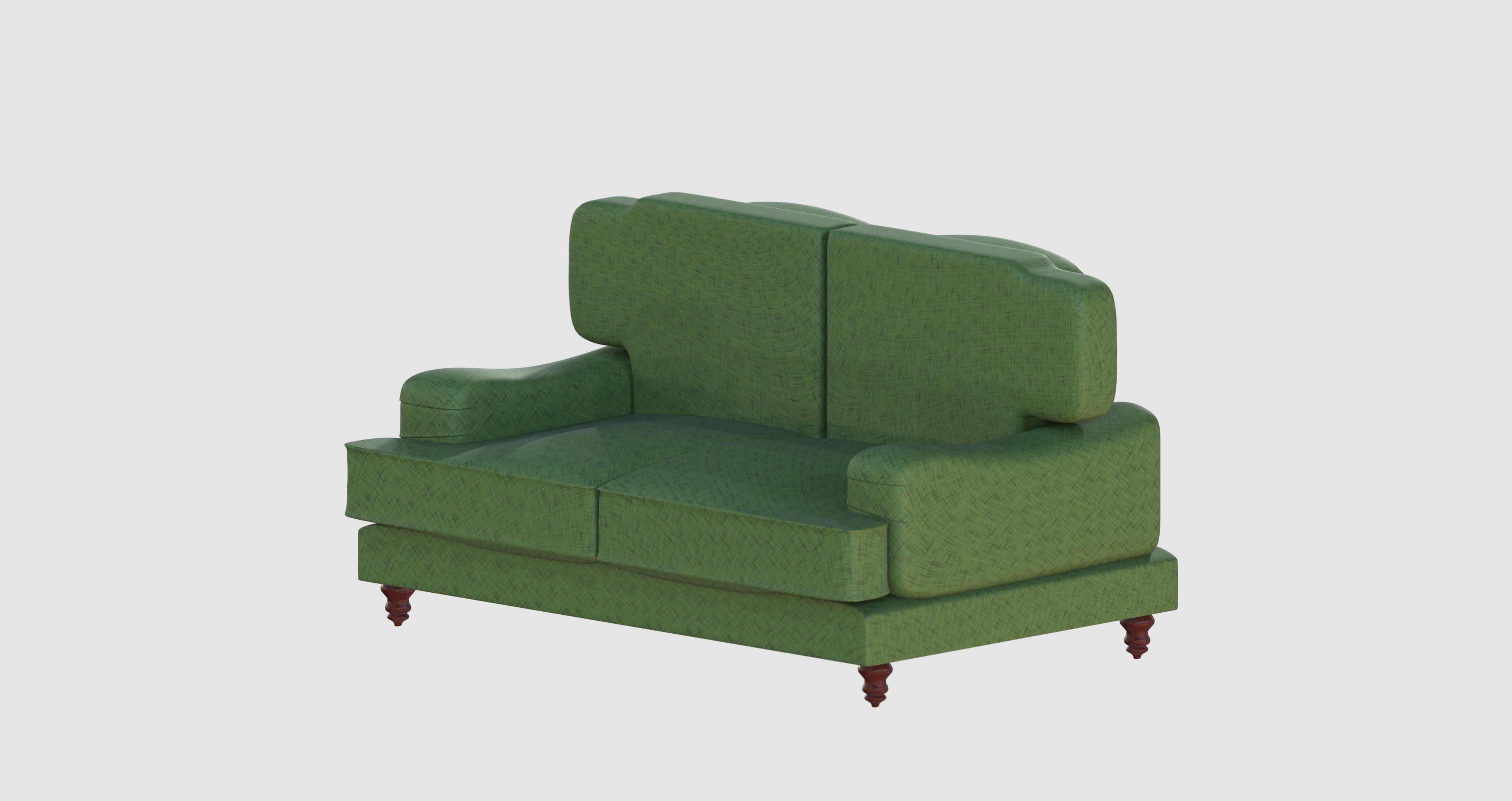 Green modern basic sofa 3D model_4