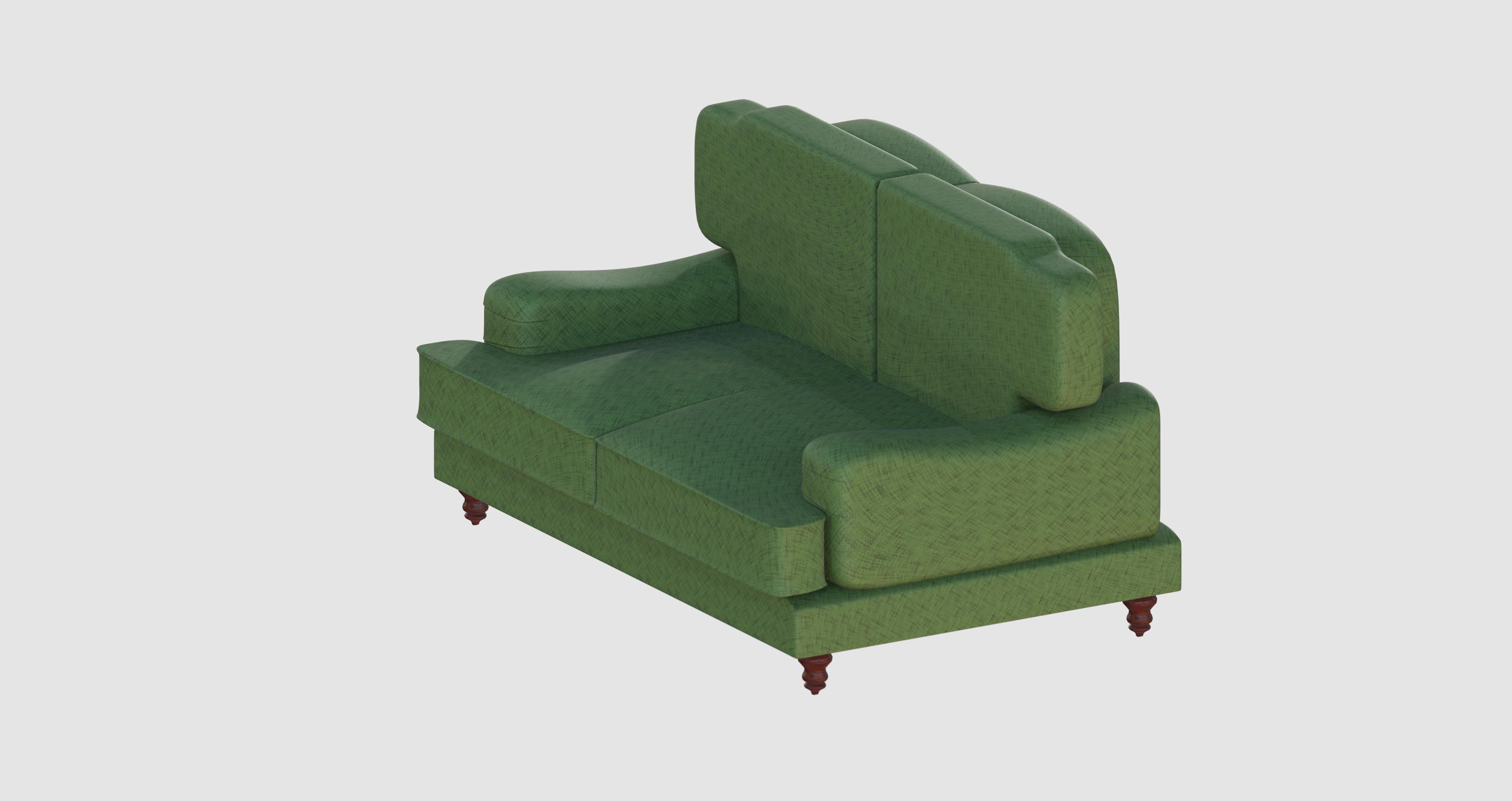 Green modern basic sofa 3D model_3