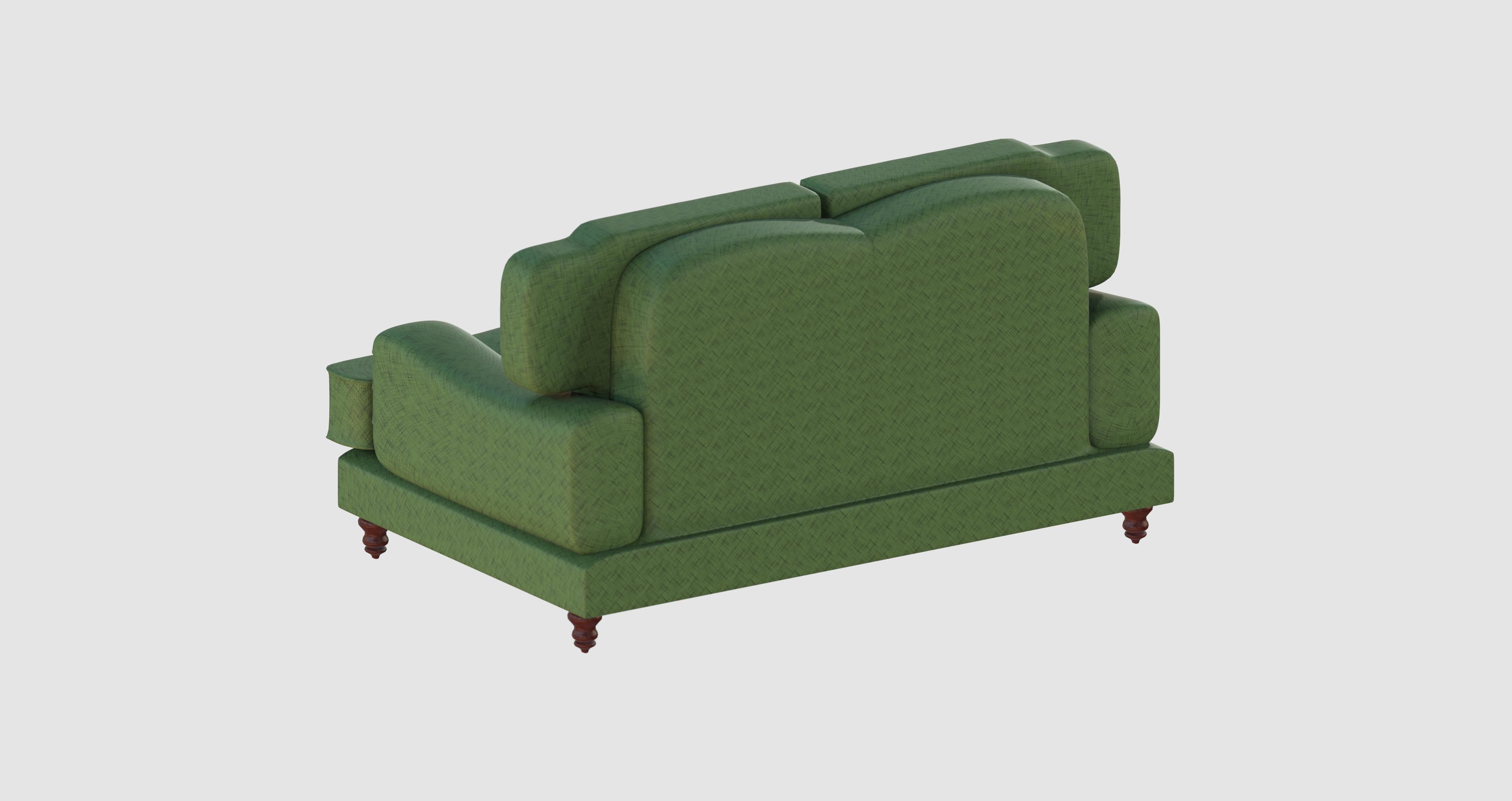 Green modern basic sofa 3D model_2