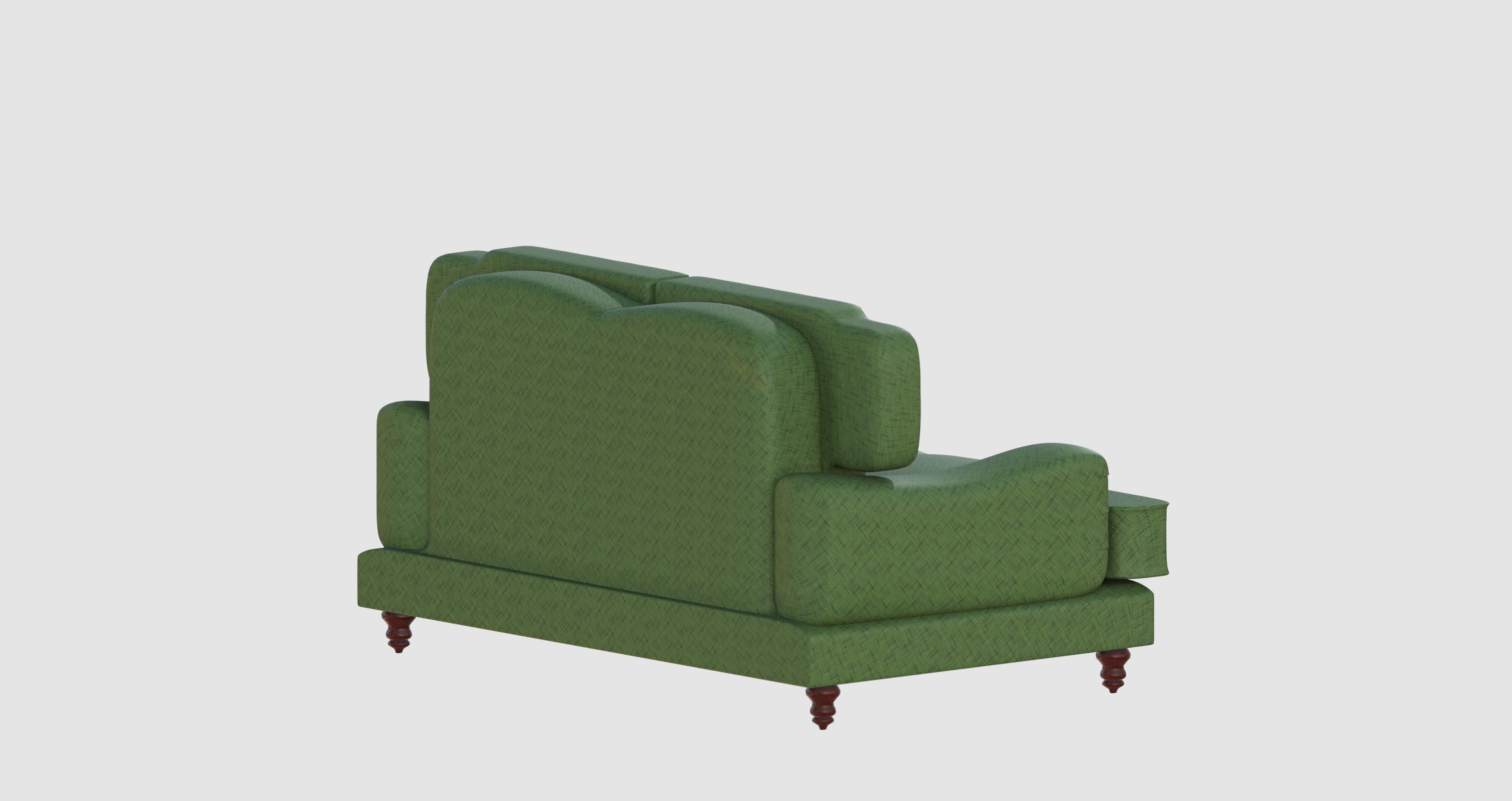 Green modern basic sofa 3D model_1