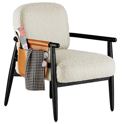 TERESA  Fabric armchair 3D model 5