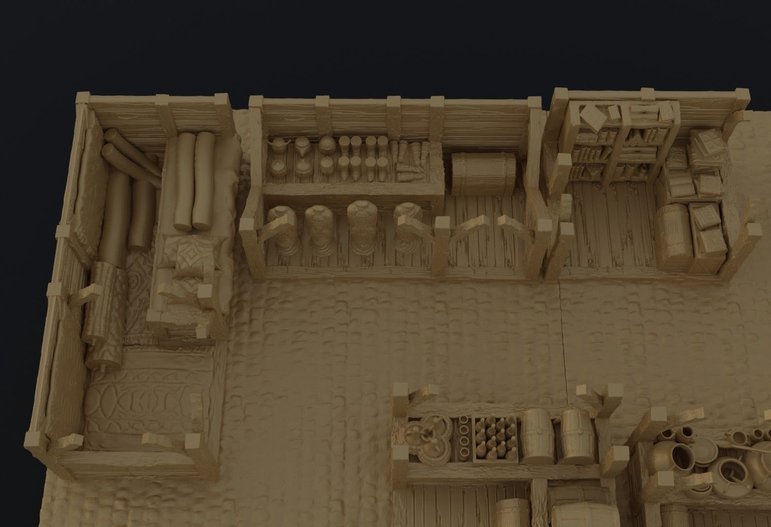 Modular Grand Marketplace Tabletop Terrain 28 MM 3D print model_8