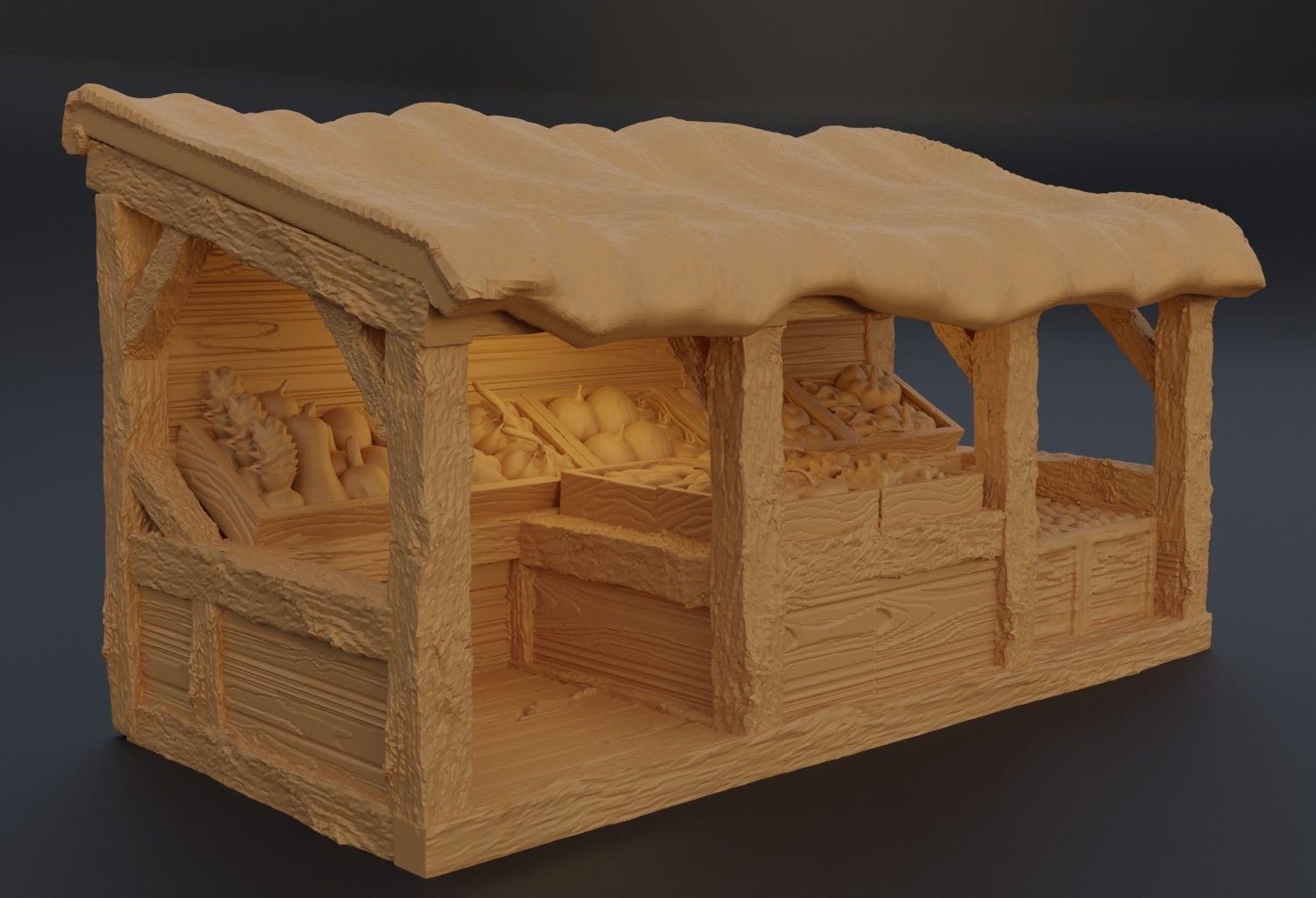 Modular Grand Marketplace Tabletop Terrain 28 MM 3D print model_12