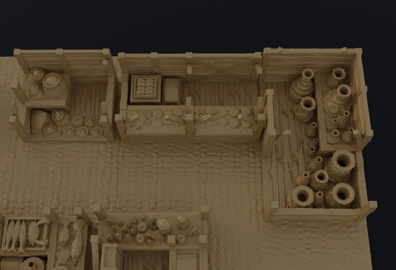 Modular Grand Marketplace Tabletop Terrain 28 MM 3D print model_7