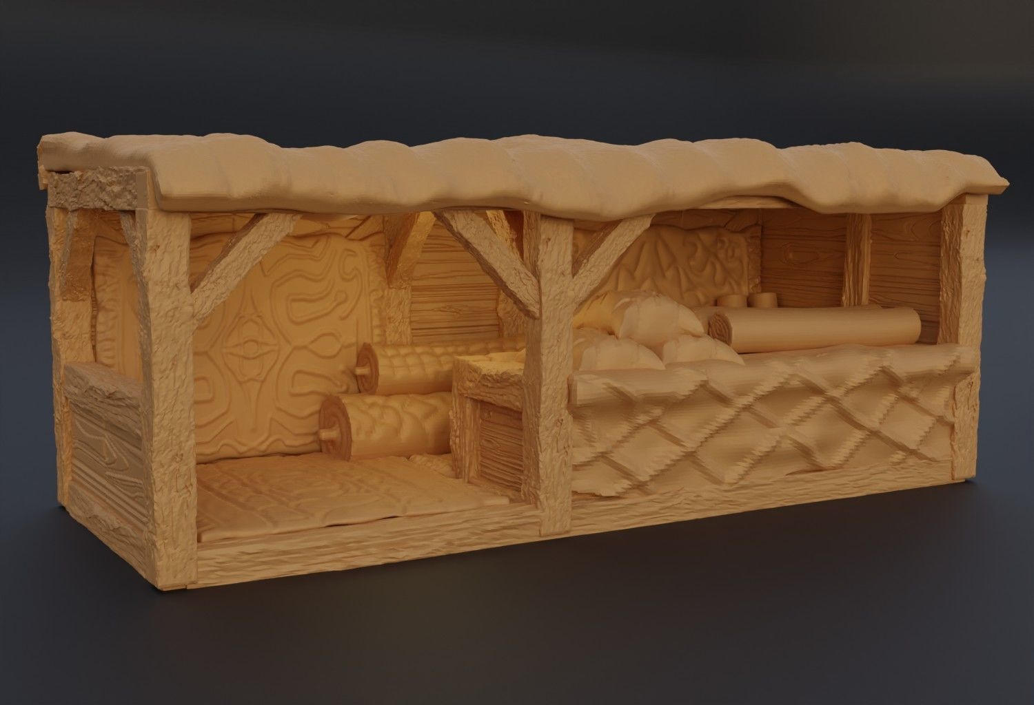 Modular Grand Marketplace Tabletop Terrain 28 MM 3D print model_19