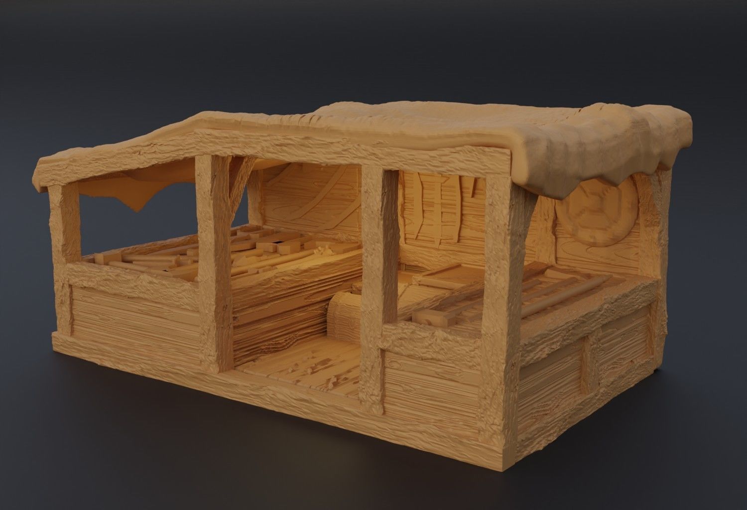 Modular Grand Marketplace Tabletop Terrain 28 MM 3D print model_20