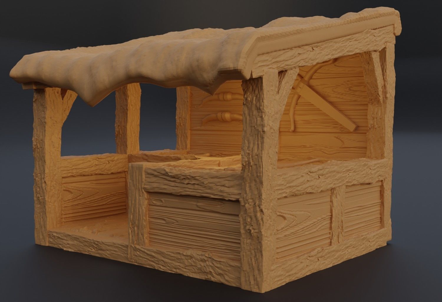 Modular Grand Marketplace Tabletop Terrain 28 MM 3D print model_15