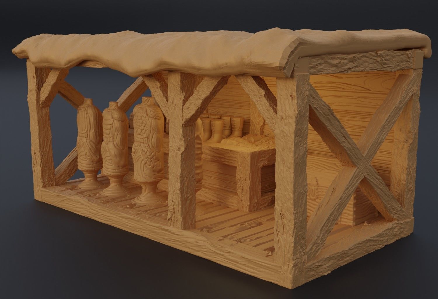 Modular Grand Marketplace Tabletop Terrain 28 MM 3D print model_18