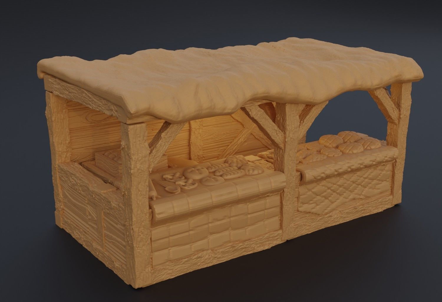 Modular Grand Marketplace Tabletop Terrain 28 MM 3D print model_23