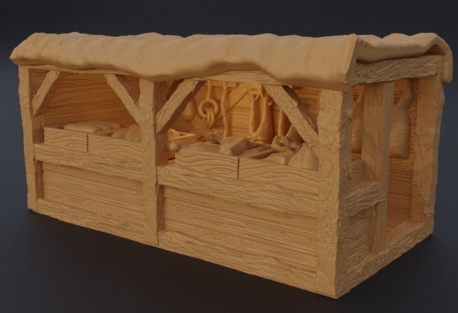Modular Grand Marketplace Tabletop Terrain 28 MM 3D print model_16
